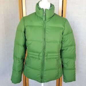 Lands End Women's Puffer Down Feather Jacket Size XS 2-4 Lucky Green